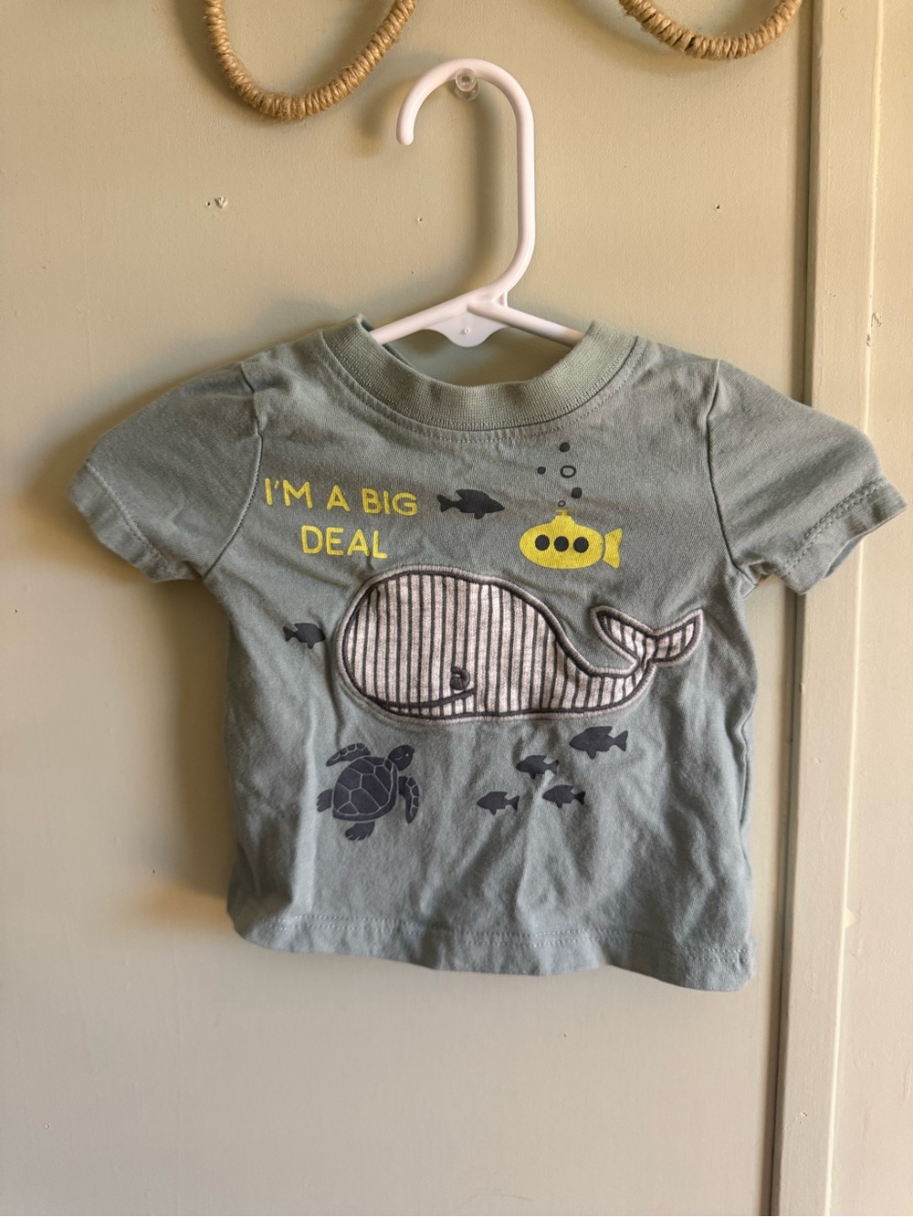 Baby Boy Whale Graphic Tee in Sage